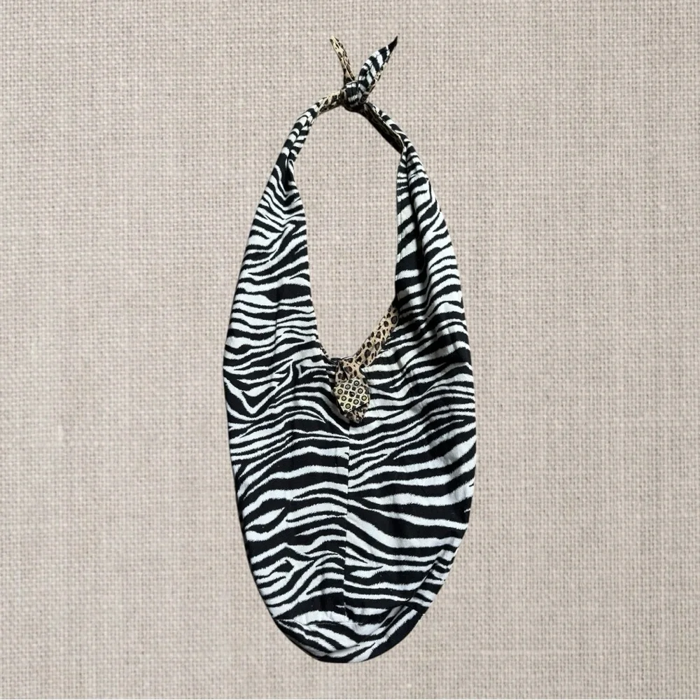Hand-Crafted Reversible Hobo Bag with Button Closure